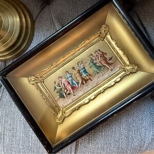 Framed Apollo and the Nine Muses Antique Shadowbox Chromolithograph 1880